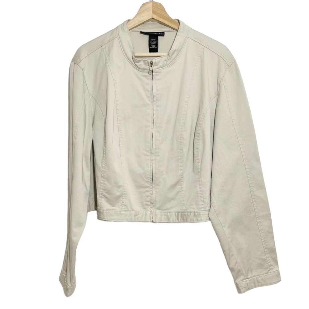 NWT Lane Bryant Venezia Zip Up Jacket Long Sleeves Tan Sz 18/20
